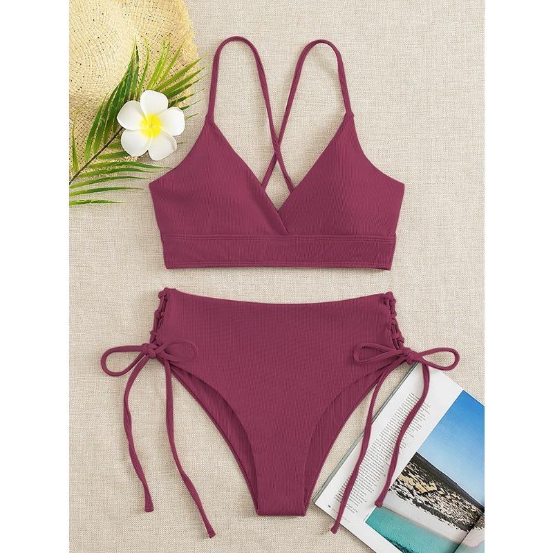 Strój kąpielowy sznurowany, Strój kąpielowy dwuczęściowy, Damski dwuczęściowy strój kąpielowy plażowy