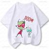 Invader Zim TShirt Kawaii Casual Funny Graphic Short Sleeve Printed Tee Cheap Clothing Polyester Camisetas Cartoon Tops