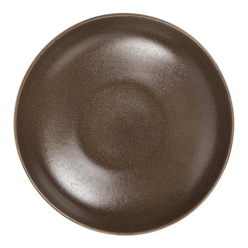 Open Large Bowl Retro Style Ceramic Bowl Household Dish Bowl Breakfast Bowl Fruit Salad Bowl Restaurant Round Tableware