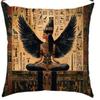 Vikama Ancient Egyptian Totem Pillow Cover Living Room Sofa Bedroom Decor Exotic Style Anti-Mite Machine Washable Lint-Free