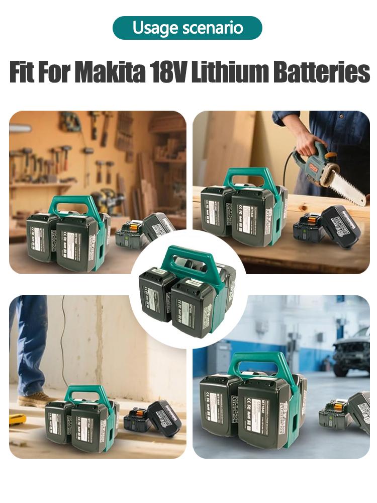 Portable Battery Storage Rack for Makita 18V Lithium Battery BL1860 BL1830 Holds 4 Batteries Holder Bracket Electric Power Tool