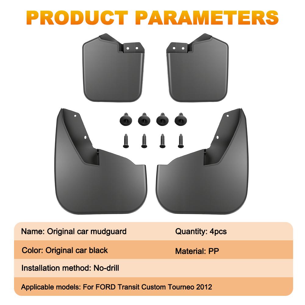 Car Mud Flaps For Ford Transit Custom Tourneo 2012-2026 for Hybrid Decorate Car Mud Flaps Mudguards Splash Guards Fenders