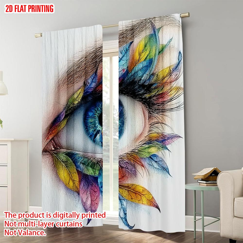 Plane Printing Curtains Digital Printed Brilliant Iris Eyes Polyester Without Rod All Seasons Ldeal Bedroom Made Of Decor