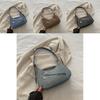 Stylish Korean-inspired Casual Moon Bag In Black Blue Brown Lake Blue And Cream For Trendy Street Fashion