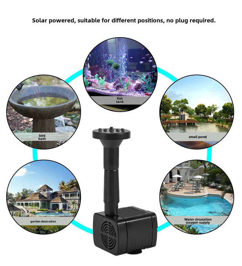 Solární čtvercová fontána s odnímatelným kabelem pro vnitřní i venkovní použití