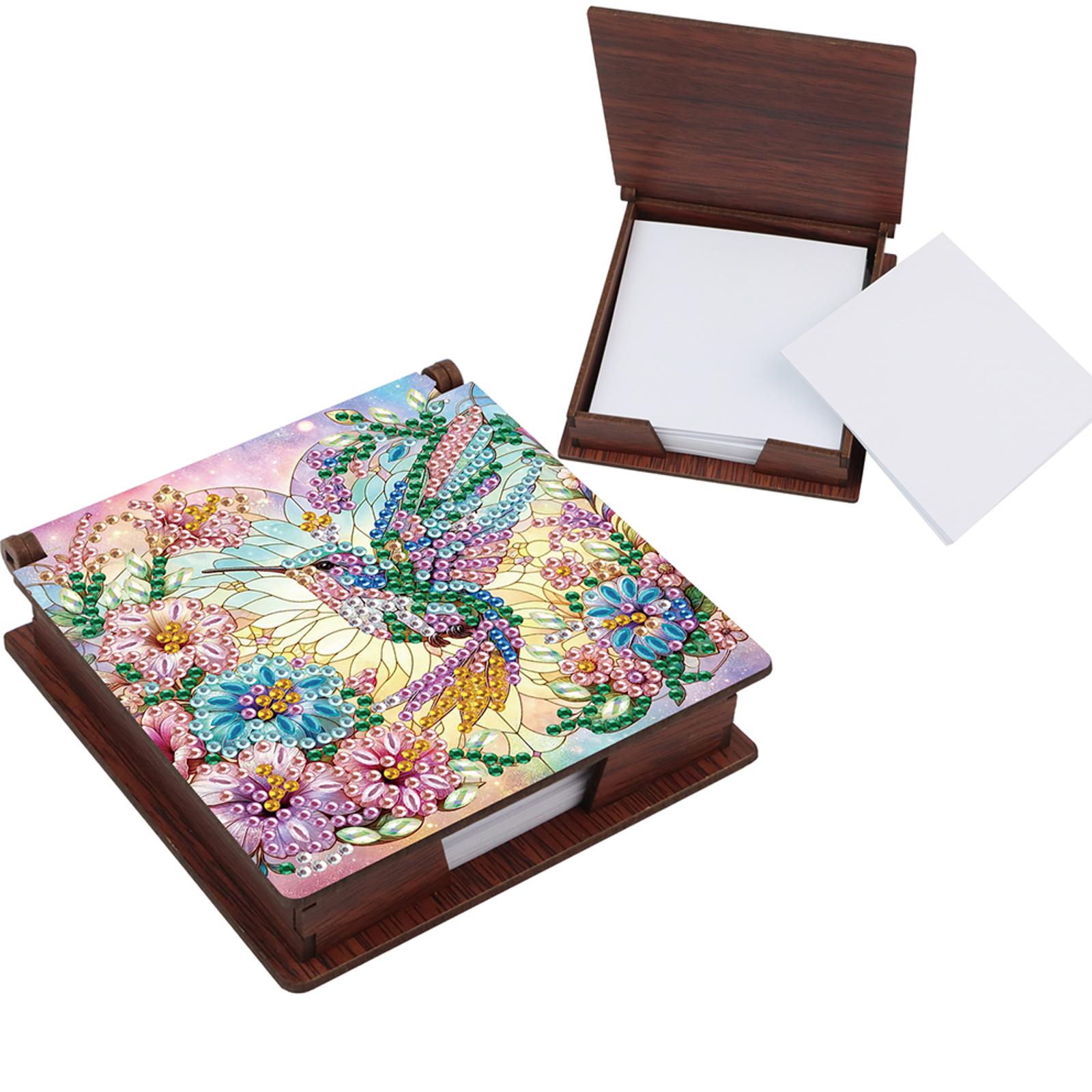 

Животные Алмазная Живопись Шкатулка для Заметок Содержит 160 Листов Бумаги Держатель для Блокнота с Картиной из Страз Мозаичный Набор Держатель для Стикеров Пост-ит с Стразами