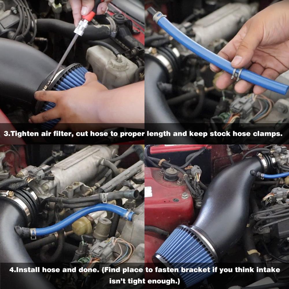 Cold Air Filter Intake Pipe Kits Power High Flow Car Plastic Air Filter Air Intake Pipe For 92-00 Honda Civic EG EK Auto Parts