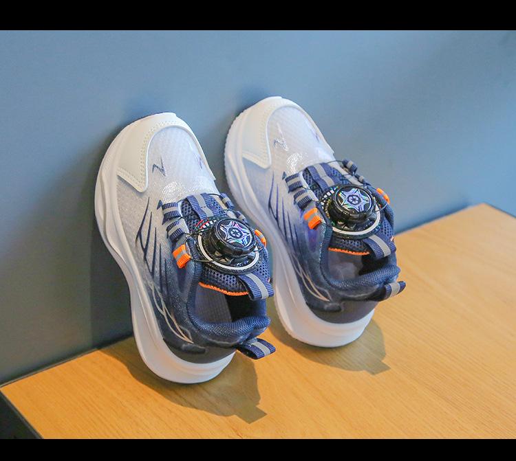 2026 Kids' Sports Shoes: Boys' Casual Button Sneakers & Girls' Soft Sole Running Mesh Shoes for Spring & Autumn