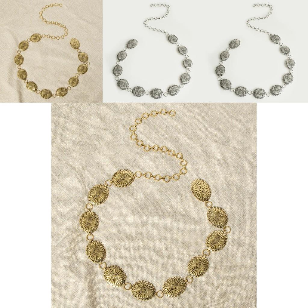 Bohemian Metal Waist Chain With Vintage Embossed Design For Women