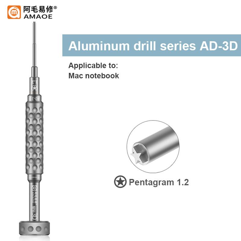 AMAOE AD-2D AD-3D Aluminum Drill Screwdriver for Mobile Phone Repair with S2 Alloy Head High Precision Maintenance Bolt Driver