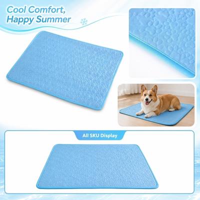 Pet Cooling Mat for Dogs and Cats Summer Cooling Pad Breathable Ice Silk Cooling Mat Non-Toxic Soft Pet Bed Mat for Indoor Outdoor Use