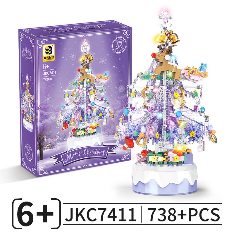 Christmas Tree Music Box Assembly Building Blocks Model Ornament For Kid Gift