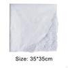 12 Pcs White Wedding Handkerchiefs 13.78 Inch Embroidery DIY Soft Classic Ladies Hanky