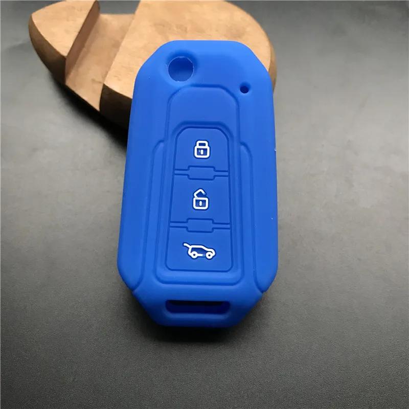 ZAD Silikonkautschuk Auto Schlüsselhülle Abdeckung Schutztasche Set Halter für BAIC MOTOR BJ20 BJ40 20 40 3 Tasten Schlüsselanhänger Auto Zubehör
