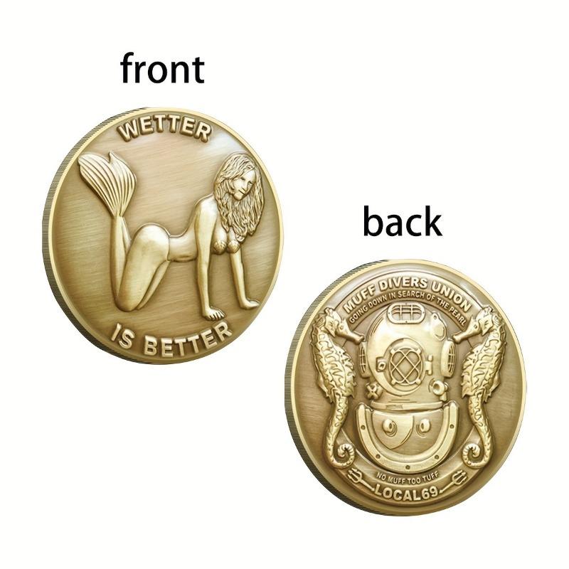 

Bronze Sun Moon Goddess Coin Mermaid Good Luck Commemorative Coin Double Sided Metal 1pcs