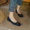 Shallow Single Shoes New Blue Retro Flat Bottom