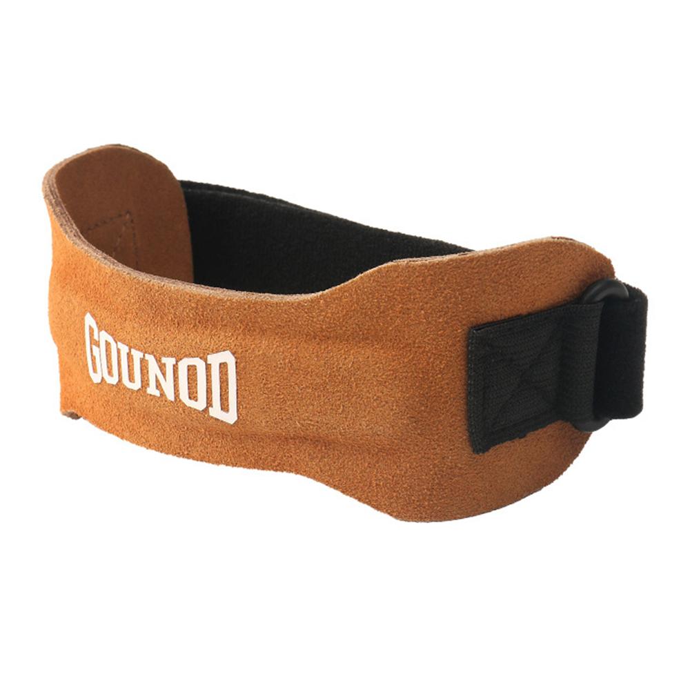 GOUNOD H15 1Pc Sports Compression Knee Strap Double Layer Cowhide Leather Patella Support for Running/Cycling