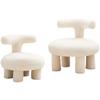 Nordic Lamb Wool Leisure Armchair - Fabric Low Stool for Living Room/Bedroom/Lazy Space
