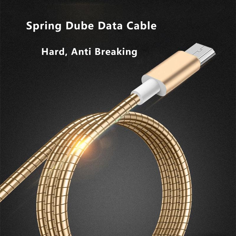 66W 6A Type C Charge Data Cable Spring Metal Braided For Xiaomi 12Pro  K60 Samsung S6 S7  P40 P60 Android Phone USB C Cord