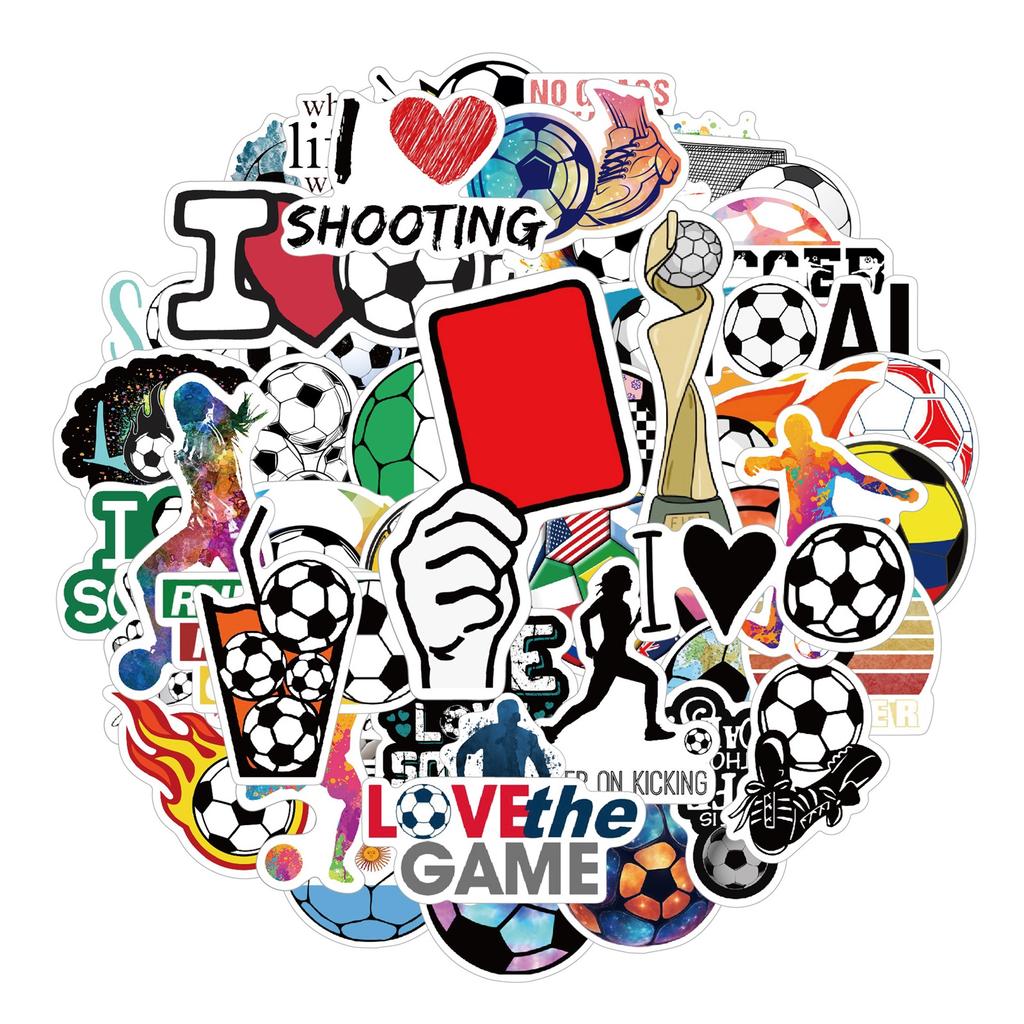 100 Fußballaufkleber für Koffer, Handys, Trinkflaschen und Kinderbastelprojekte