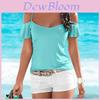 Hoge Kwaliteit Mode Dames Zomer Effen Kleur Off Shoulder Casual Top Blouse