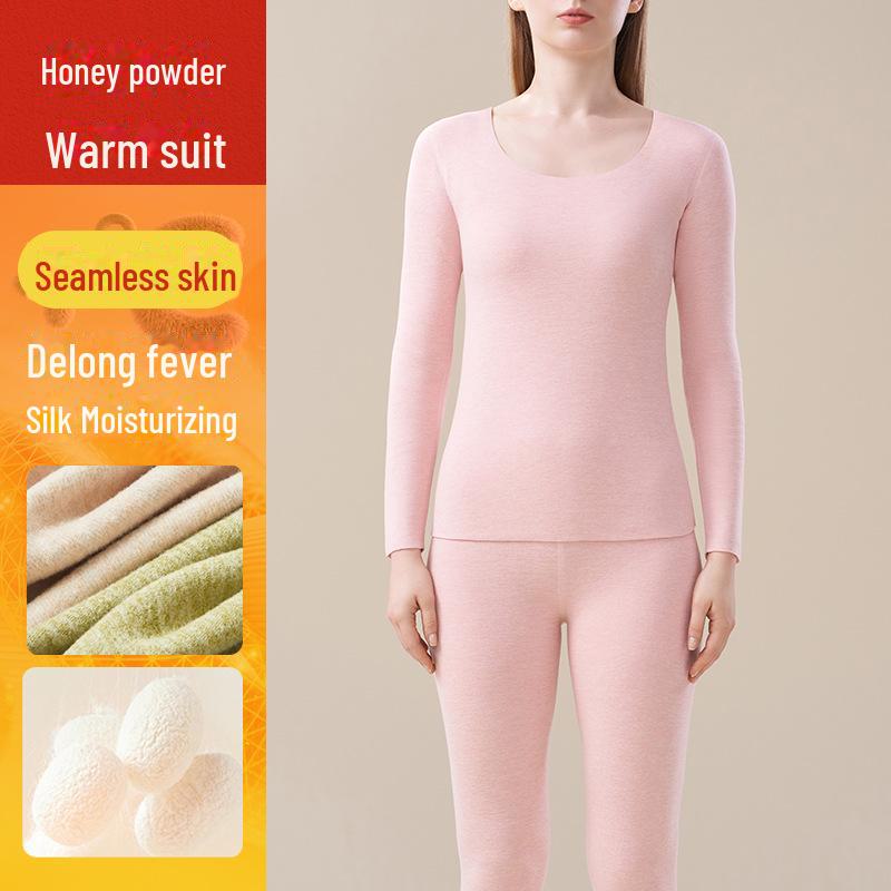 Dámská kašmírová hedvábná termoprádlová souprava: Německý samet, Silný, Útulný, Nezbytnosti pro podzim a zimu.