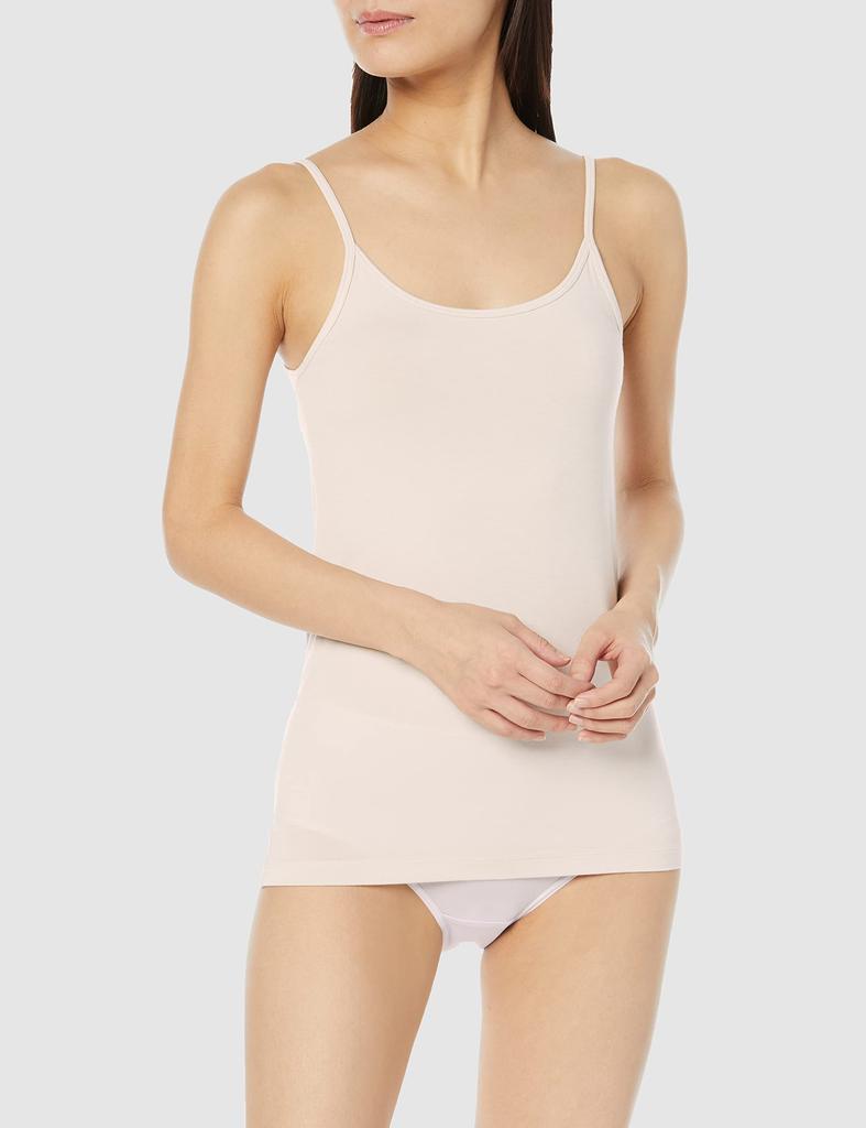 White Breeze Fluffy Stretch Modal Blend Camisole Set of Medium [Amazon Exclusive] 2, Black/Beige,