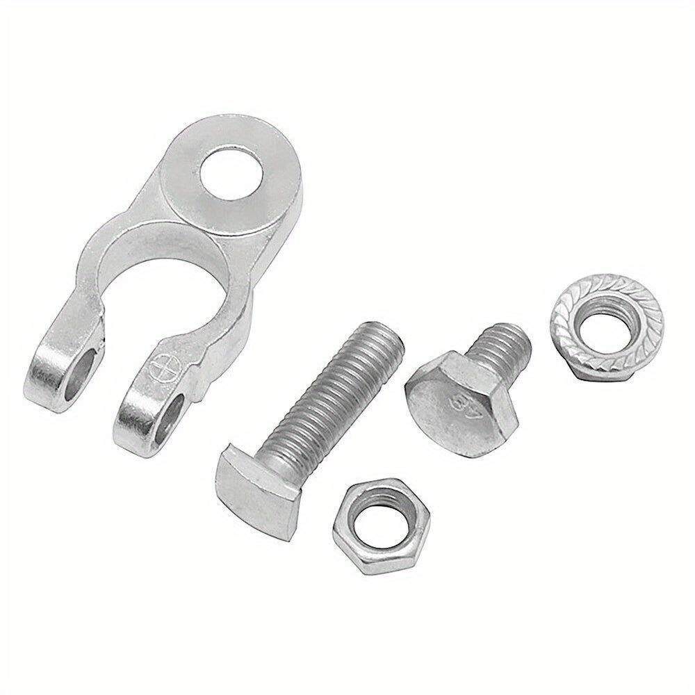 1Pair Car Battery Terminal Clamps Adjustable Conductive Caps Heavy Duty Stud Type Cable Positive Negative