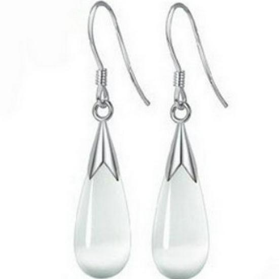 Korean Cat's Eye Stone Teardrop Earrings