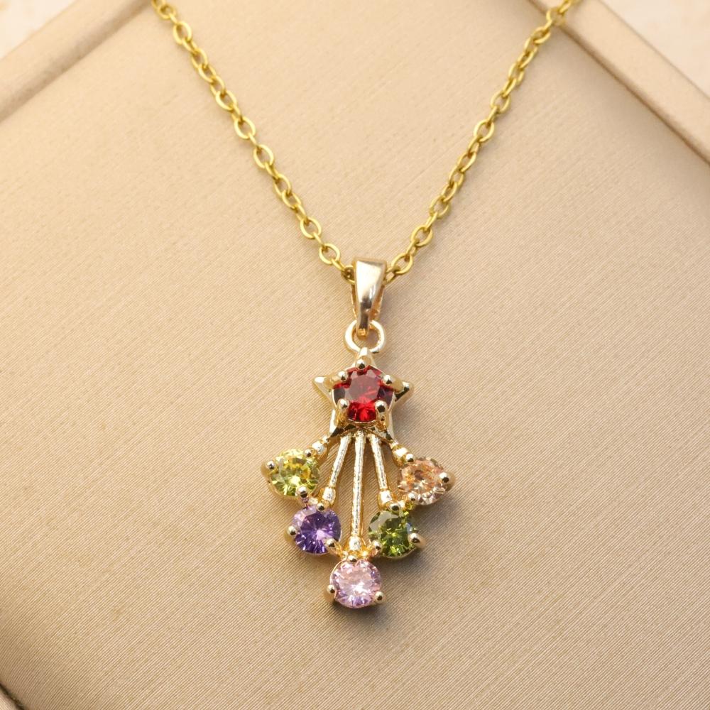 Colorful Geometry Modeling Pendant Necklaces for Women 2025 New Fashion Wedding Party Necklace Jewelry Accessories