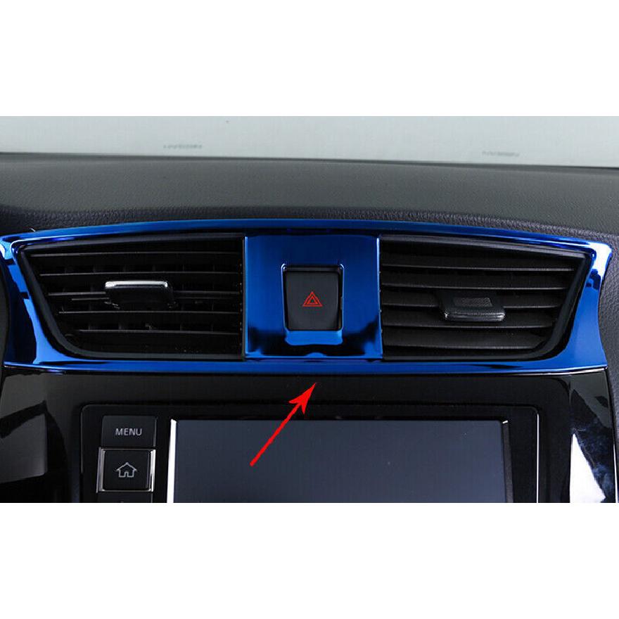 For Nissan Sentra Sylphy 2013- Blue Steel Middle Air Outlet Vent Cover Trim