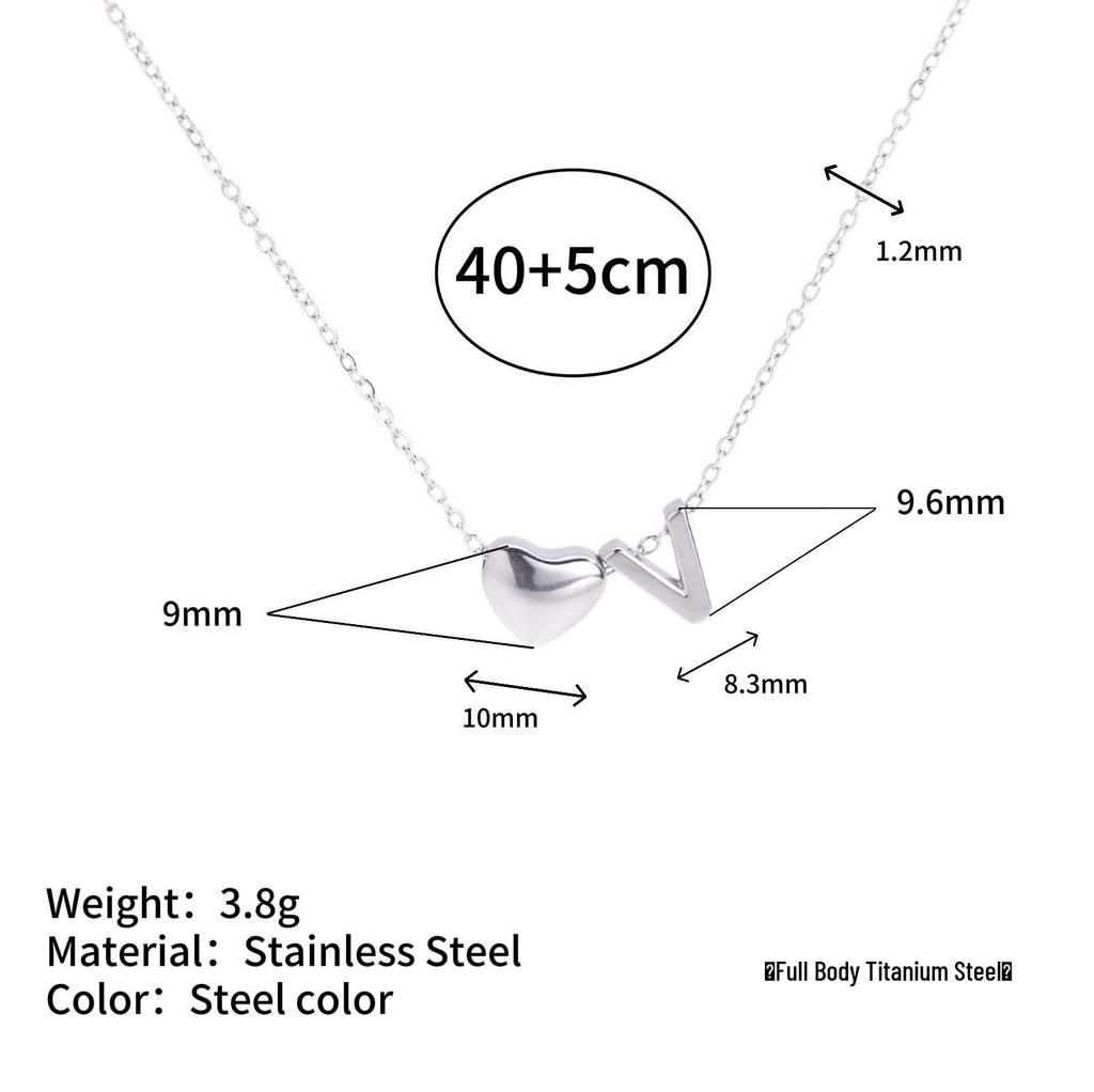 Herz Anhänger Halskette: 18K vergoldeter Edelstahl mit 26 englischen Buchstaben.