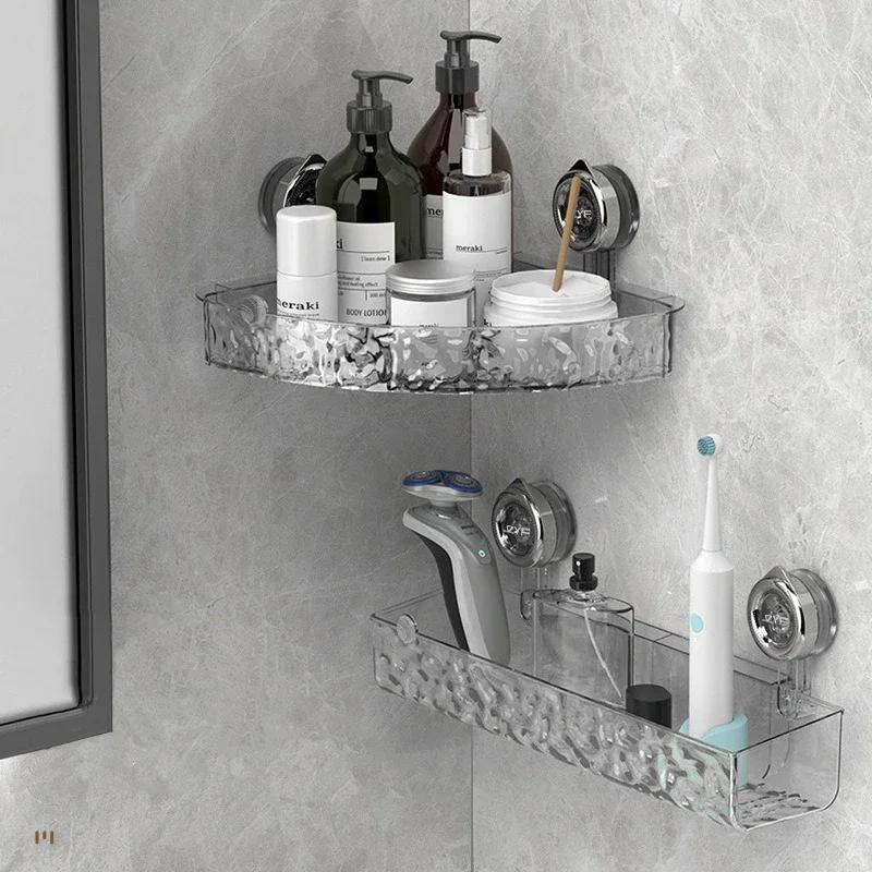 Tazza di aspirazione per doccia Scaffale portaoggetti da bagno Cesta Organizzatore per la casa Scaffale Decorativo Facile da installare Organizer per il bagno