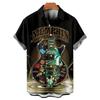 Men's Music Guitar Print Shirts Rock Hip Hop 2025 Men's Clothing Short Sleeve Beach Shirt Outdoor Street Social Vintage Shirt