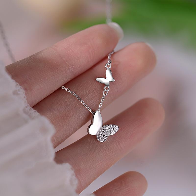 Butterfly Necklace Women'S Summer On The New High-End Design Sense Niche Summer Light Luxury Commuter Collarbone Chain Quality