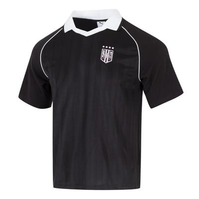 Fashionable Versatile Soft Loose Short Sleeve Polo Shirt Unisex Tops Black 633071-01