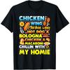 Asa de Frango Asa de Frango Cachorro-Quente Bologna Frango Fast Food Camiseta TiuH1 Masculino Feminino Regata Moletom Com Capuz Manga Longa Preto