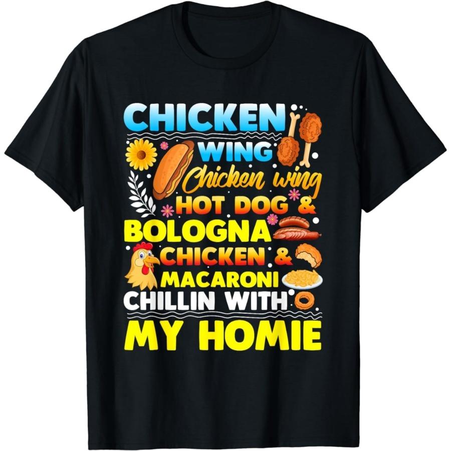 Chicken Wing Chicken Wing Hot Dog Bologna Chicken Fast Food T-Shirt TiuH1 Mens Womens Tank Top Sweatshirt Hoodie Longsleeve Black XXXXXL разноцветный
