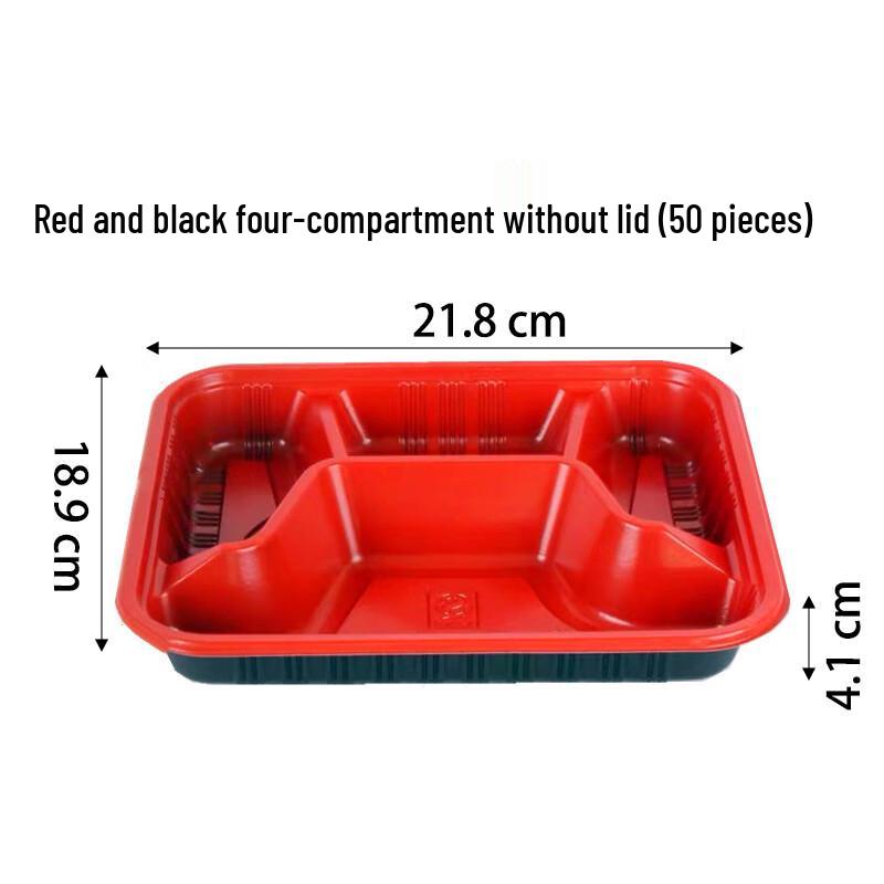 Biodegradable 4-Compartment Disposable Food Containers (50-Pack)