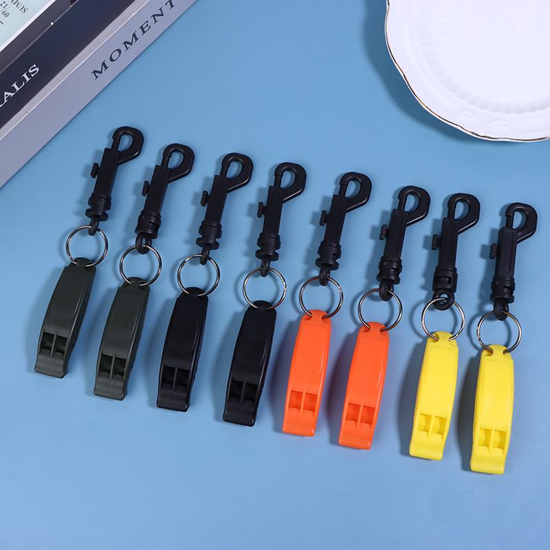 2Pcs Emergency Whistle Safety Survival Whistle Signaling Whistle With Hook For Outdoor Camping Hiking