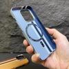 For iPhone 15 Pro Case Compatible with MagSafe Carbon Fiber Texture PC Phone Cover