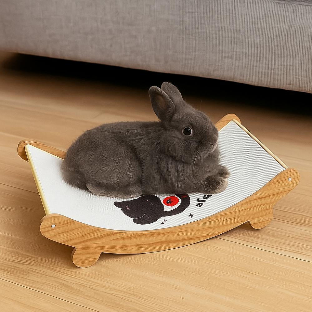 Wear-resistant Cat Scratching Board Wooden Cat Rocking Chair  for Cats Dogs