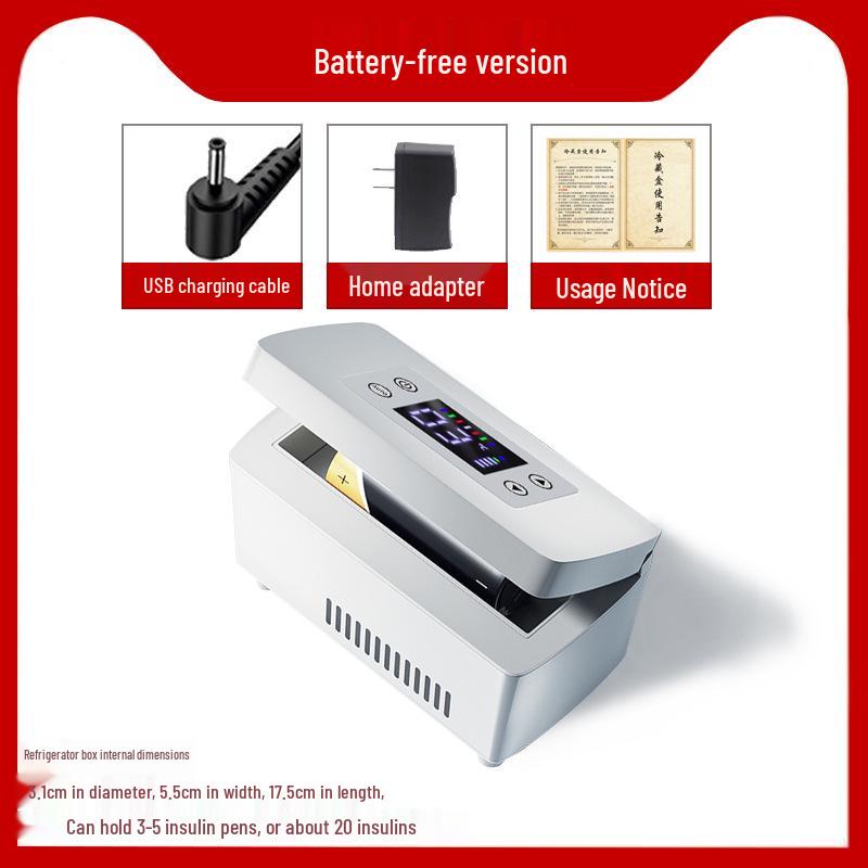 Mini Portable Rechargeable Insulin Refrigeration Box for Car and Home - USB Powered, Dual-Use, Constant Temperature.