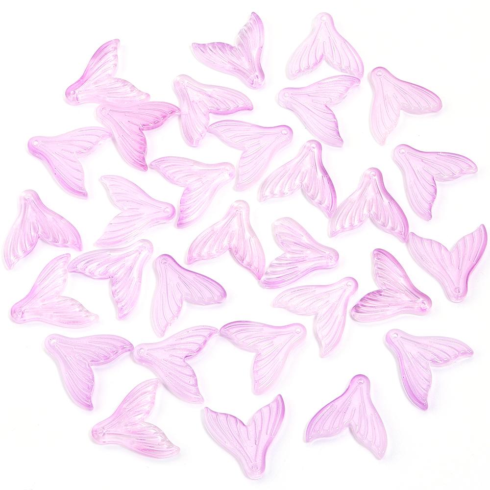 30pcs 20x19.5mm Colorful Mermaid Tail Beads Pendant Loose Lampwork Charms For Jewelry Making DIY Earring Phone Chain Accessories