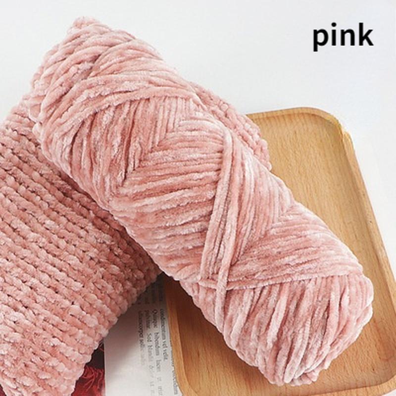 1Pc Chenille Yarn Velvet Yarn Texturized Polyester Blended Cotton Suggest Needle 4MM-5MM