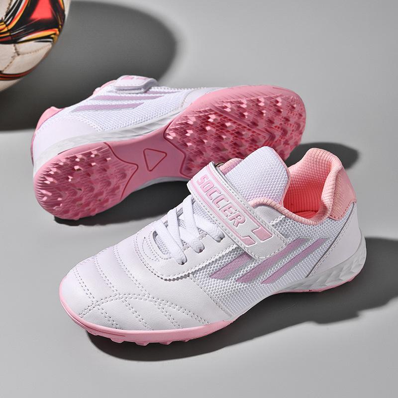 New Football Shoes Men and Women Children Velcro TF Broken Nails Young Students Grass Flat Training Shoes