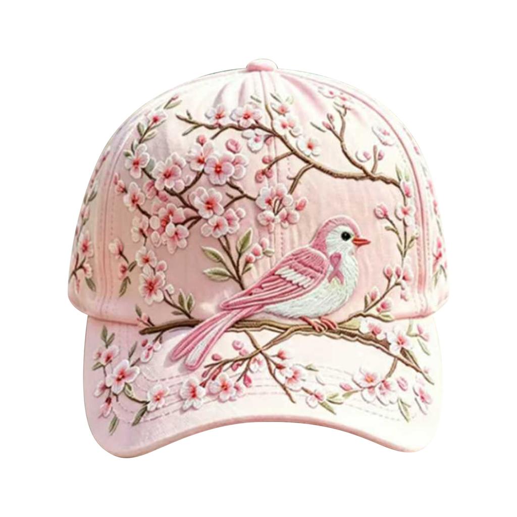Dragonfly Floral Print Ladies Embroidered Floral Baseball Cap 2D Digital Print Adjustable Baseball Caps for Women UK Casual Hat