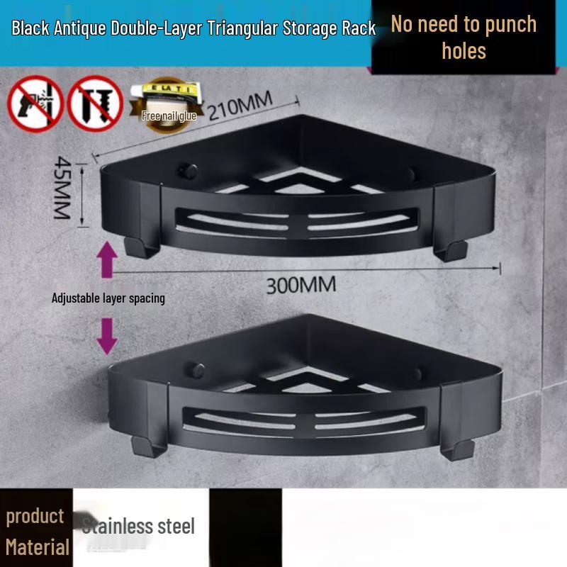 Yuzhu Bathroom Stainless Steel Corner Storage Shelf