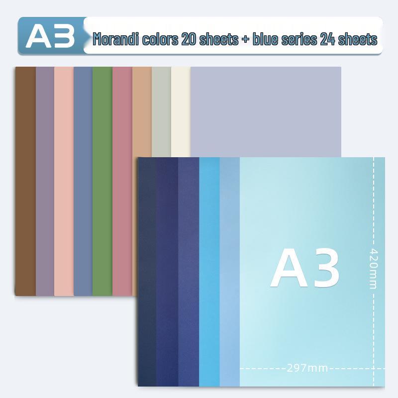 

Yuanhao Morandi Colored A4 Cardstock - Green & Blue 3D Craft Material for Kindergarten