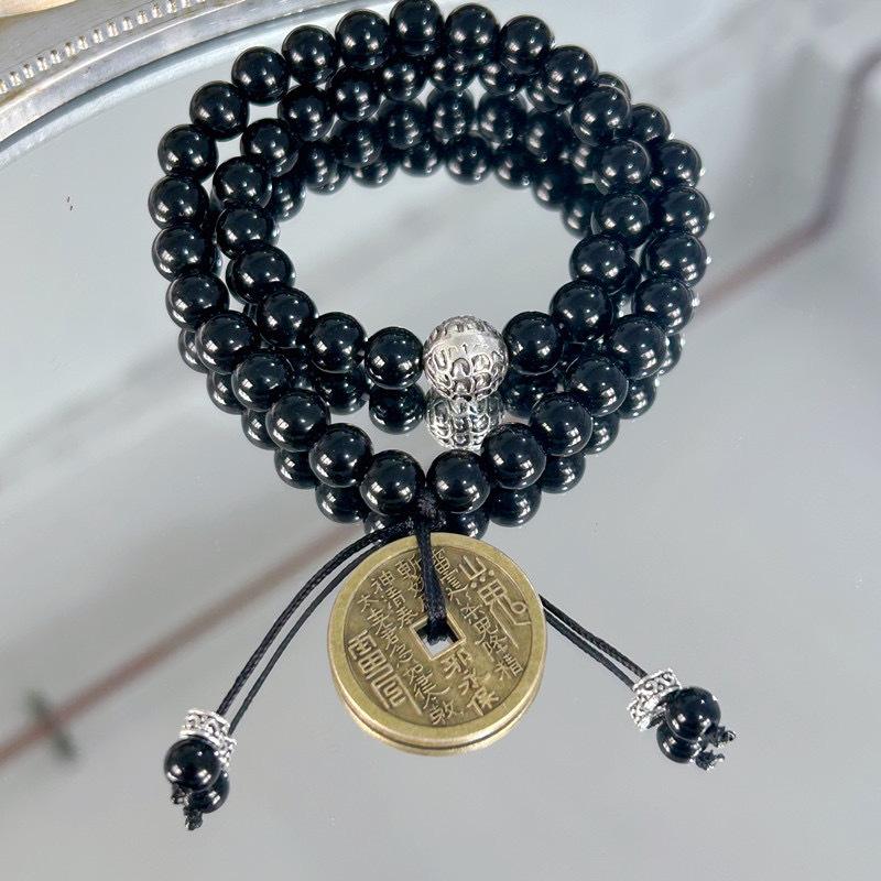 Cold Double-layer Bracelet, Wooden Bracelet, Golden Silk Sandalwood with Dongling Bamboo Joint Multi-circle Bracelet, Versatile for Girls